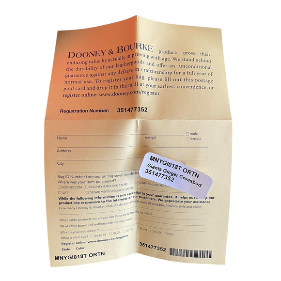 NWT DOONEY & BOURKE MLB San Francisco GIANTS Orange Crossbody Bag Key Coin Case - Picture 10 of 11